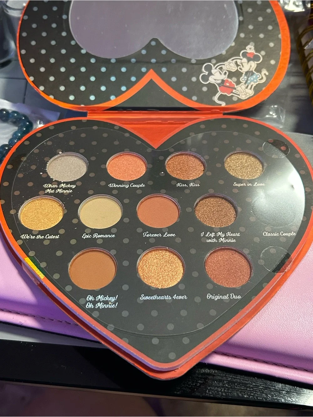 Disney Mickey Mouse Heart-Shaped Red & Black Eyeshadow Palette